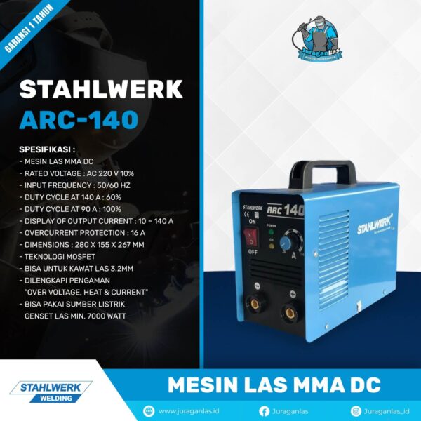 STAHLWERK ARC - 140 | MESIN LAS MMA DC