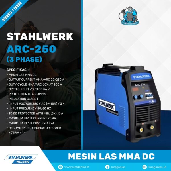 Mesin Las DC MMA Arc-250 - 3Ph - 380V Stahlwerk