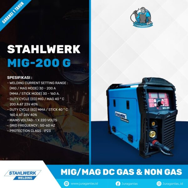 Stahlwerk Mig-200G Mig DC Welding Machine Mesin Las MIG Gas & non Gas