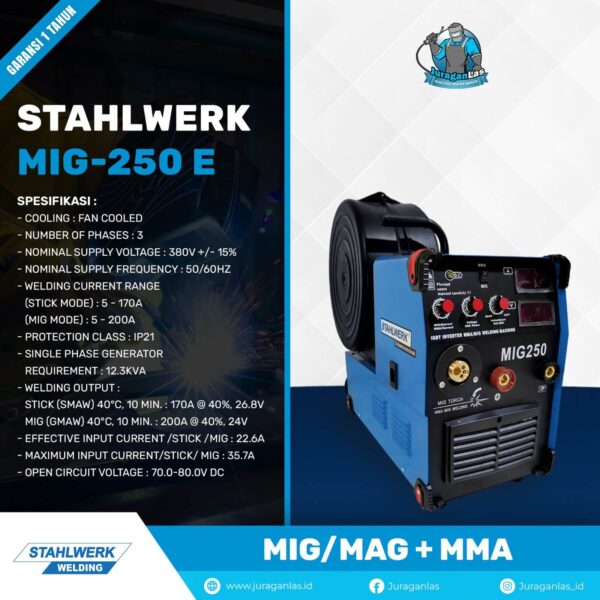 Mesin Las MIG/MAG + MMA 250A merk Stahlwerk tipe MIG-250E