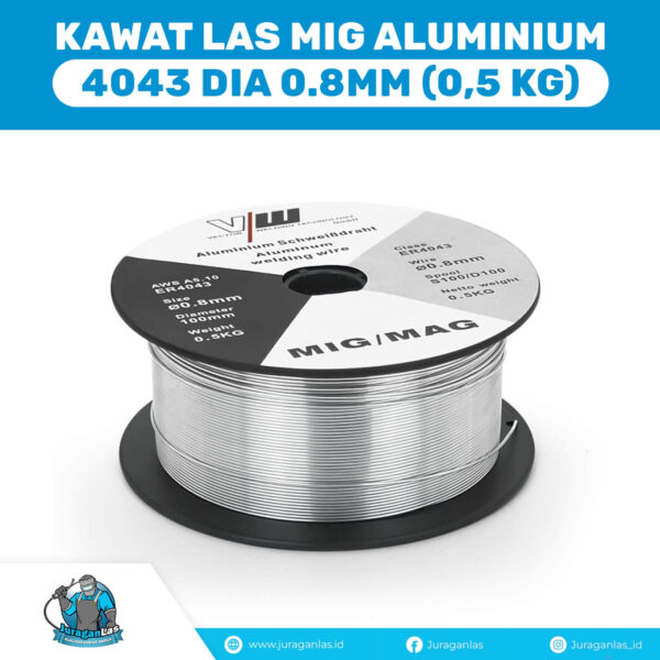 Kawat Las MIG Aluminium/ Alu Wire 4043 diameter 0.8mm berat 0,5 kg