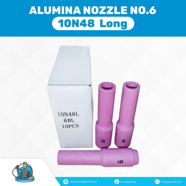 Long Alumina Nozzle / Keramik Argon Panjang no.6 untuk WP-17 / 26/ 18