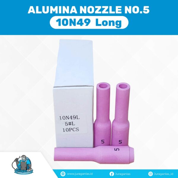 Long Alumina Nozzle / Keramik Argon Panjang no.5 untuk WP-17 / 26/ 18