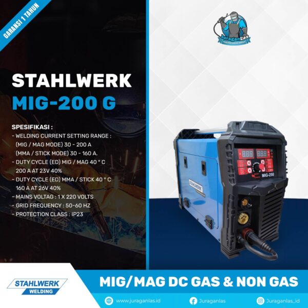 Stahlwerk Mig-250G Mig DC Welding Machine Mesin Las MIG Gas & non Gas