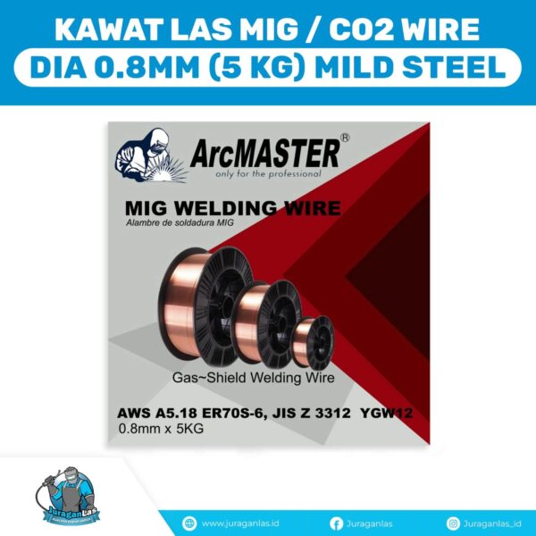 Mig / Co2 Wire / kawat las diameter 0.8mm berat 5 Kg Arcmaster