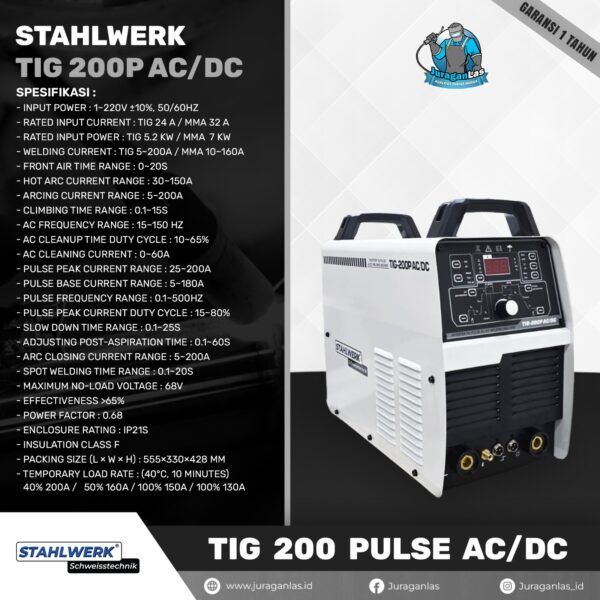 Mesin las AC / DC TIG / Argon Pulse merk Stahlwerk Tig-200P AC/DC