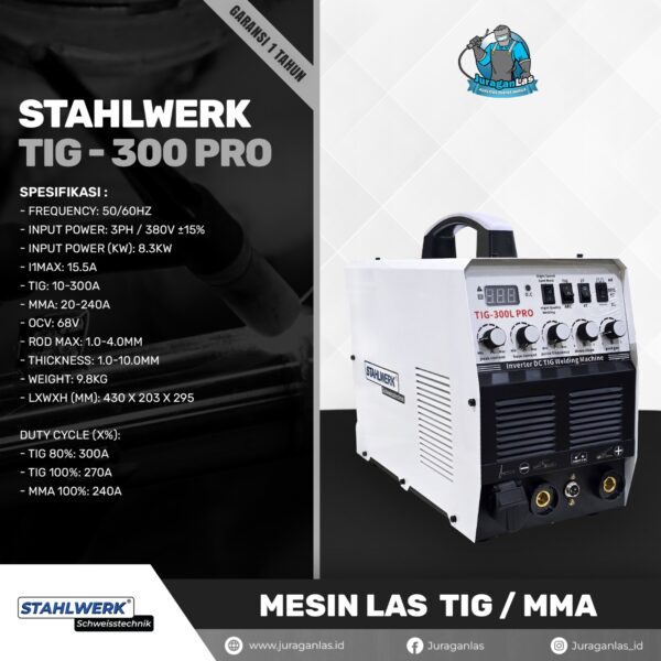 Mesin Las Stahlwerk TIG-300 Pro DC Pulse